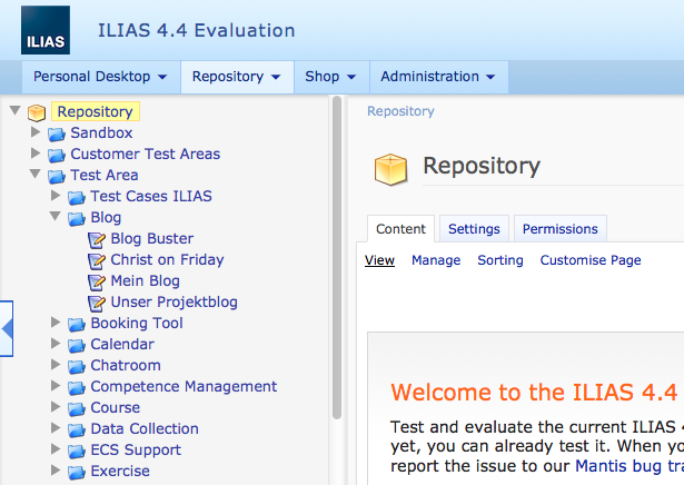 Explorer in Repository